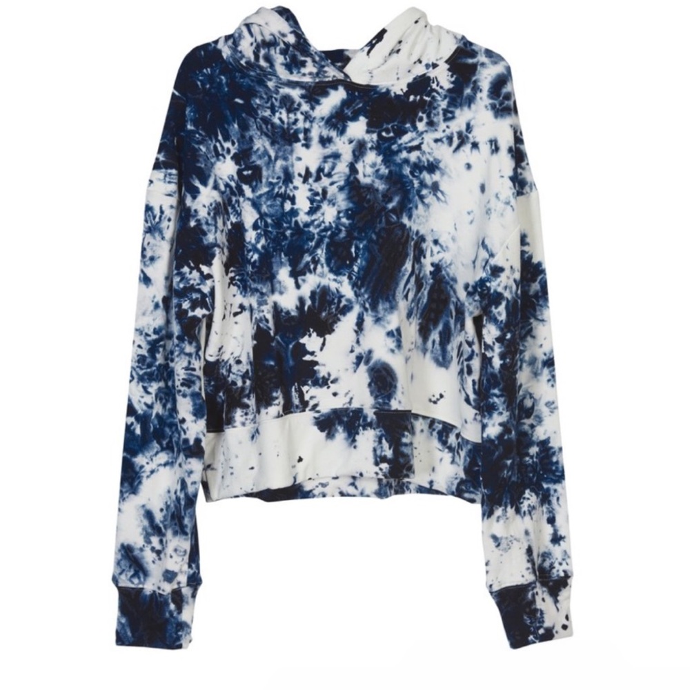 Mikoh Blue Tie-Dye Super Soft Cowl Neck Long Sleeve Sweatshirt